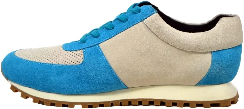British Walker Surrey Designer Mens Sneakers, Vintage Lace Up, Handcrafted with Leather & Suede, Dual fit Technology for Extra Width