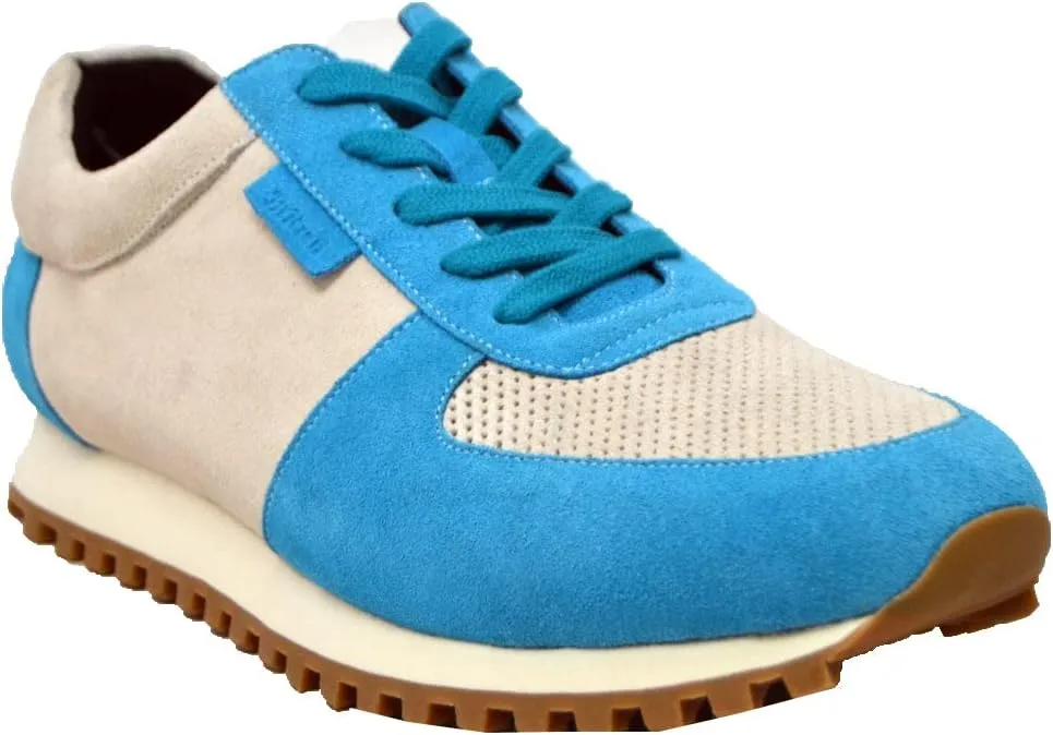 British Walker Surrey Designer Mens Sneakers, Vintage Lace Up, Handcrafted with Leather & Suede, Dual fit Technology for Extra Width