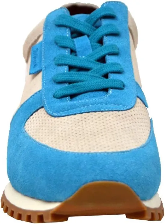 British Walker Surrey Designer Mens Sneakers, Vintage Lace Up, Handcrafted with Leather & Suede, Dual fit Technology for Extra Width