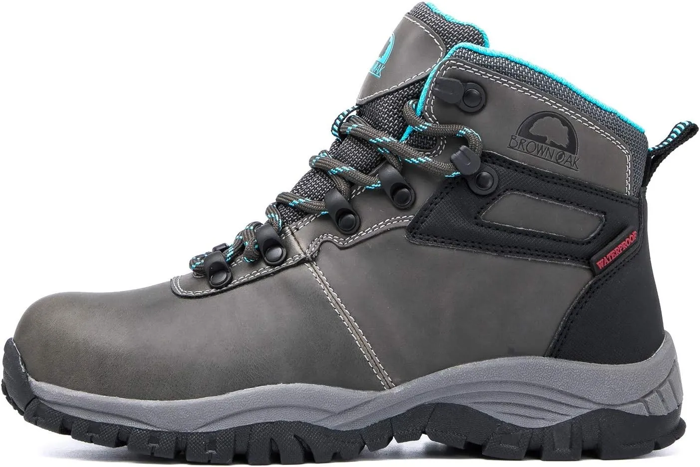 Brown Oak Womens Waterproof Lightweight Trekking Camping Backpacking Shoes Work Hiking Boots