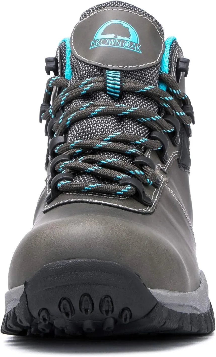 Brown Oak Womens Waterproof Lightweight Trekking Camping Backpacking Shoes Work Hiking Boots
