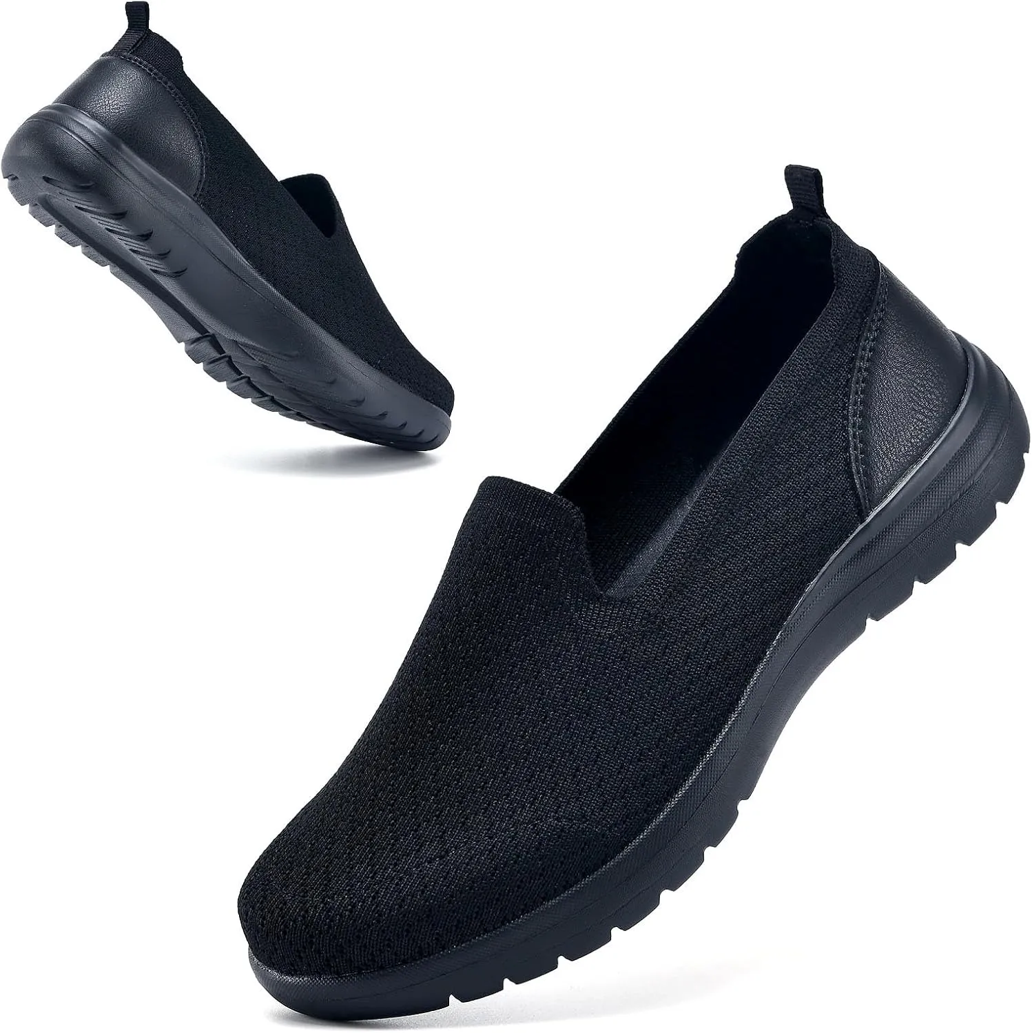 Buyrew Loafers for Women Comfort Slip On Walking Shoes Knit Dressy Comfortable Business Casual Work Flats