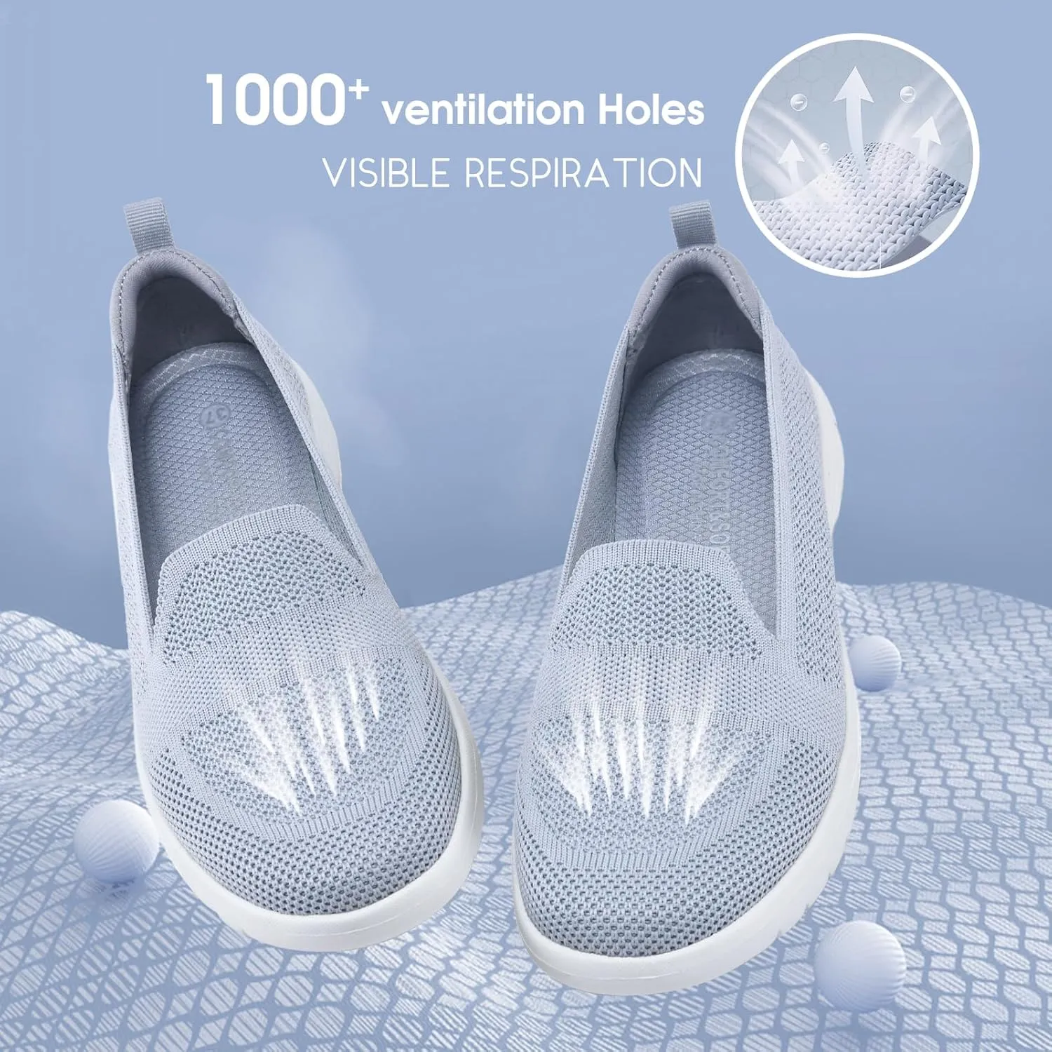 Buyrew Loafers for Women Comfort Slip On Walking Shoes Knit Dressy Comfortable Business Casual Work Flats