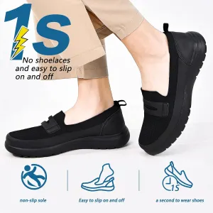 Buyrew Loafers for Women Comfort Slip On Walking Shoes Knit Dressy Comfortable Business Casual Work Flats