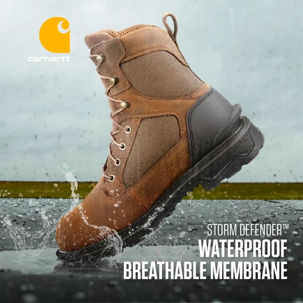 Carhartt Ironwood Waterproof Work Boots for Men - 8-inch, Reinforced Oil-Tanned Leather with Breathable Membrane, EH & Slip-Resistant Outsoles