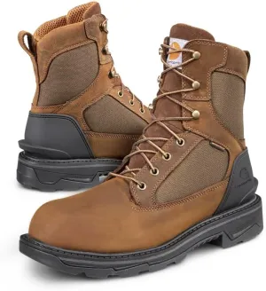 Carhartt Ironwood Waterproof Work Boots for Men - 8-inch, Reinforced Oil-Tanned Leather with Breathable Membrane, EH & Slip-Resistant Outsoles