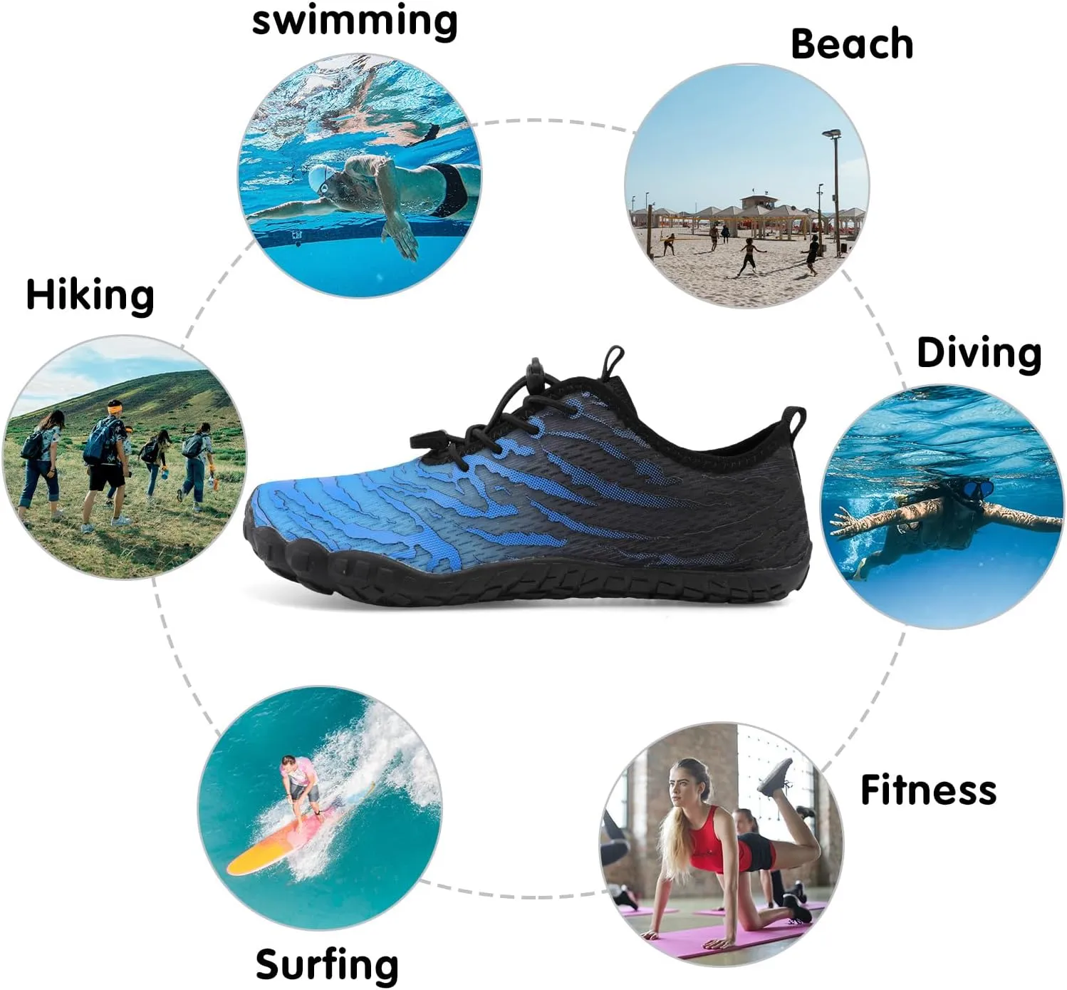 Centipede Demon Swim Water Shoes for Women Men Quick Dry Barefoot Aqua Sneakers Shoe for Beach Hiking Diving Boating River Outdoor Water Sports