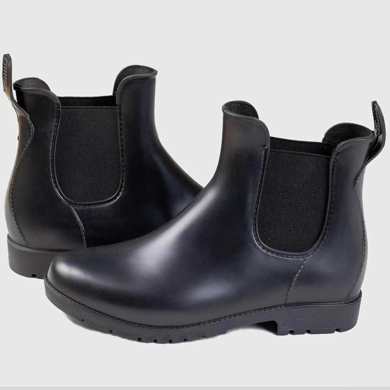Chelsea Boots for Women Waterproof Rain Boots Slip On Flat Heel Chelsea Booties Outdoor Shoes Short Ankle Rainboots for Ladies