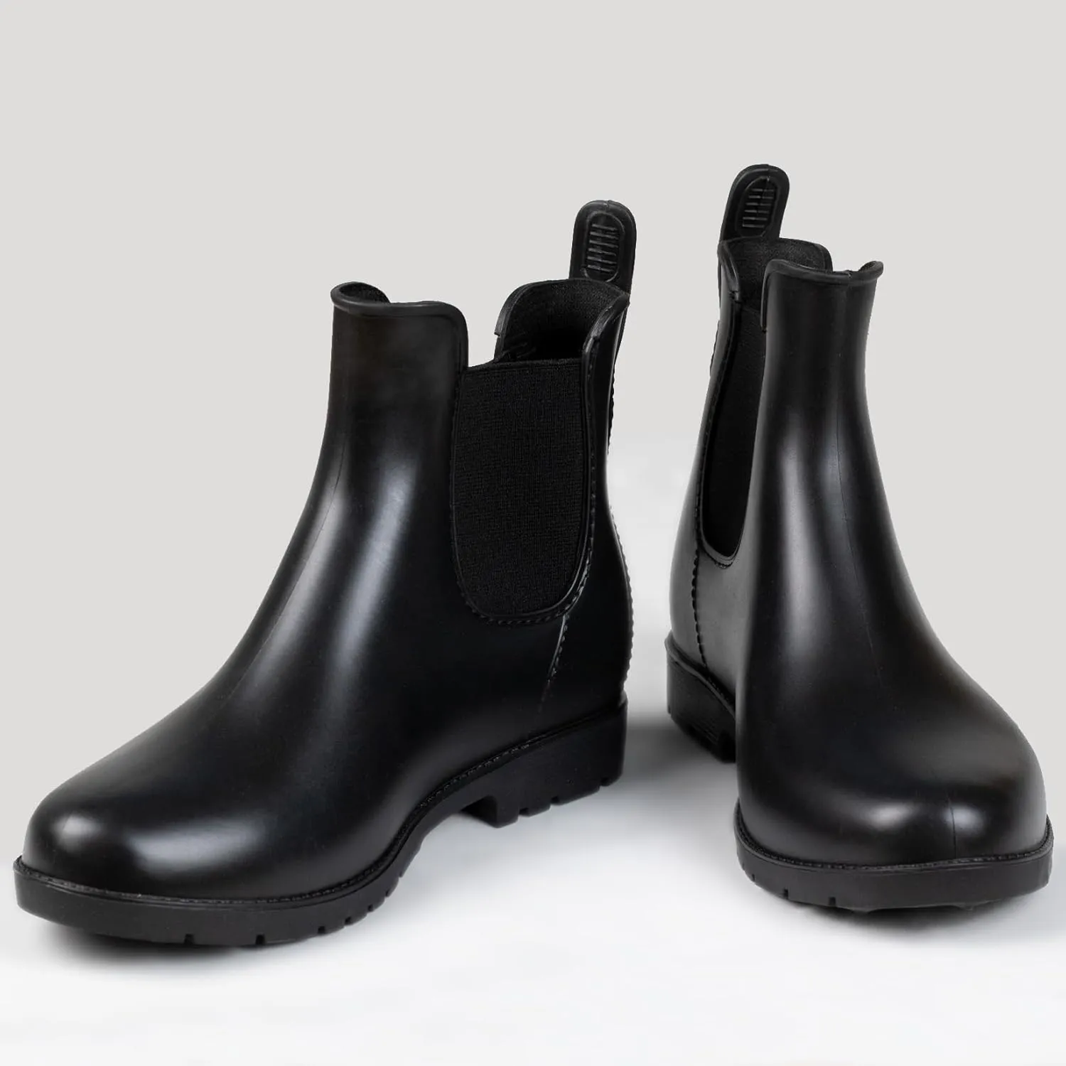 Chelsea Boots for Women Waterproof Rain Boots Slip On Flat Heel Chelsea Booties Outdoor Shoes Short Ankle Rainboots for Ladies