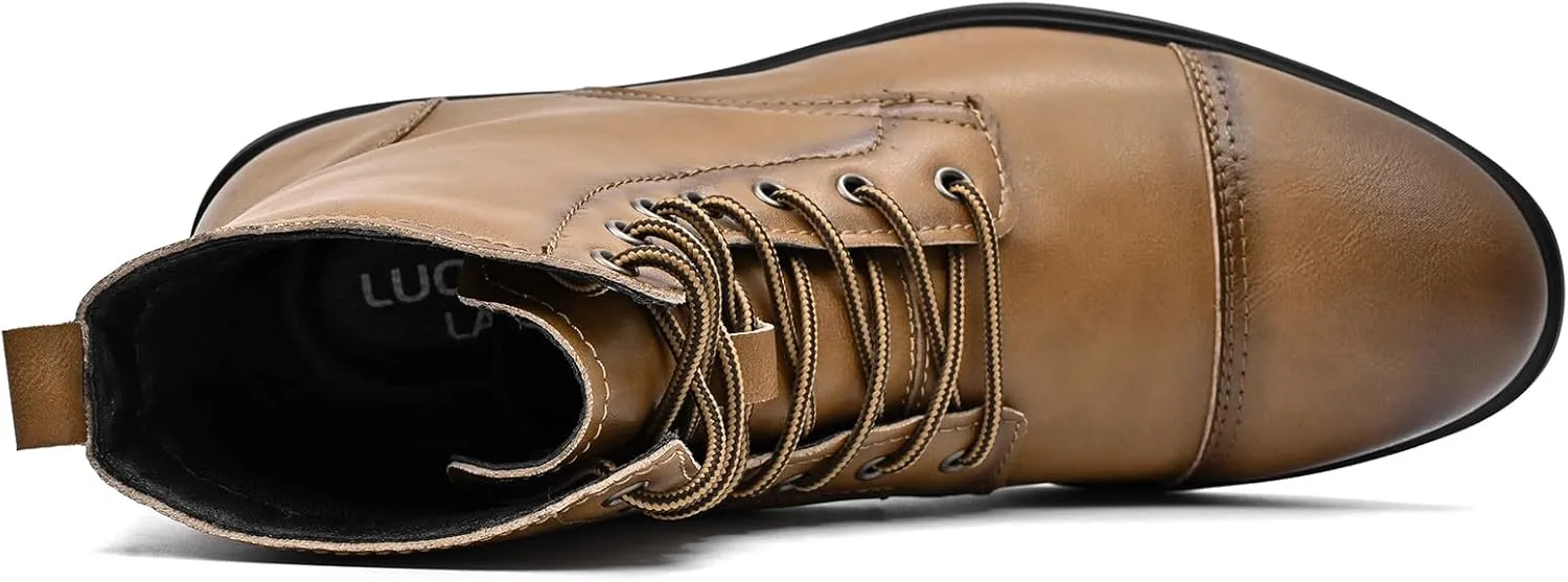 Chukka Boots Casual Fashion Oxford Dress Boots Leather Lace Up Desert Ankle Boots Classic For Men Lightweight Anti Slip