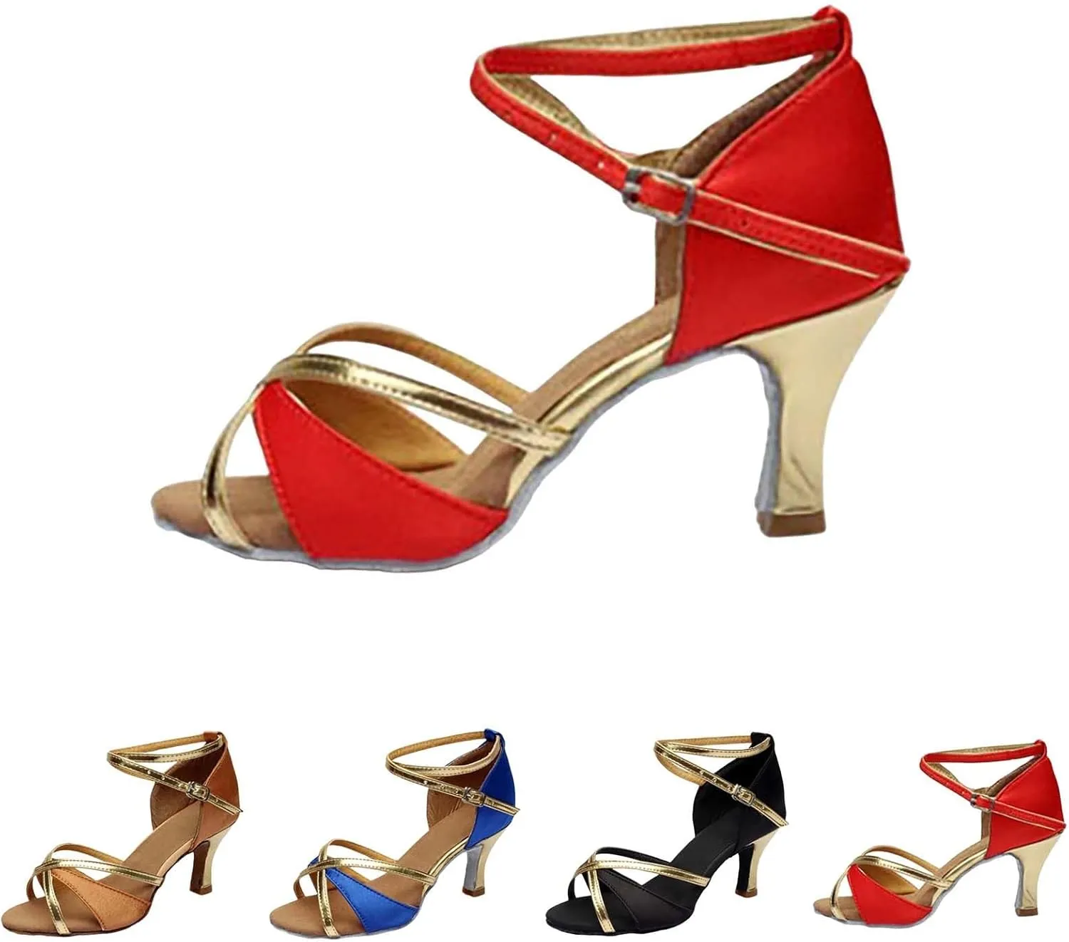 Chunky Block Heel Sandals for Women Open Toe Ankle Strap Comfortable Wedding Party Dress Shoes