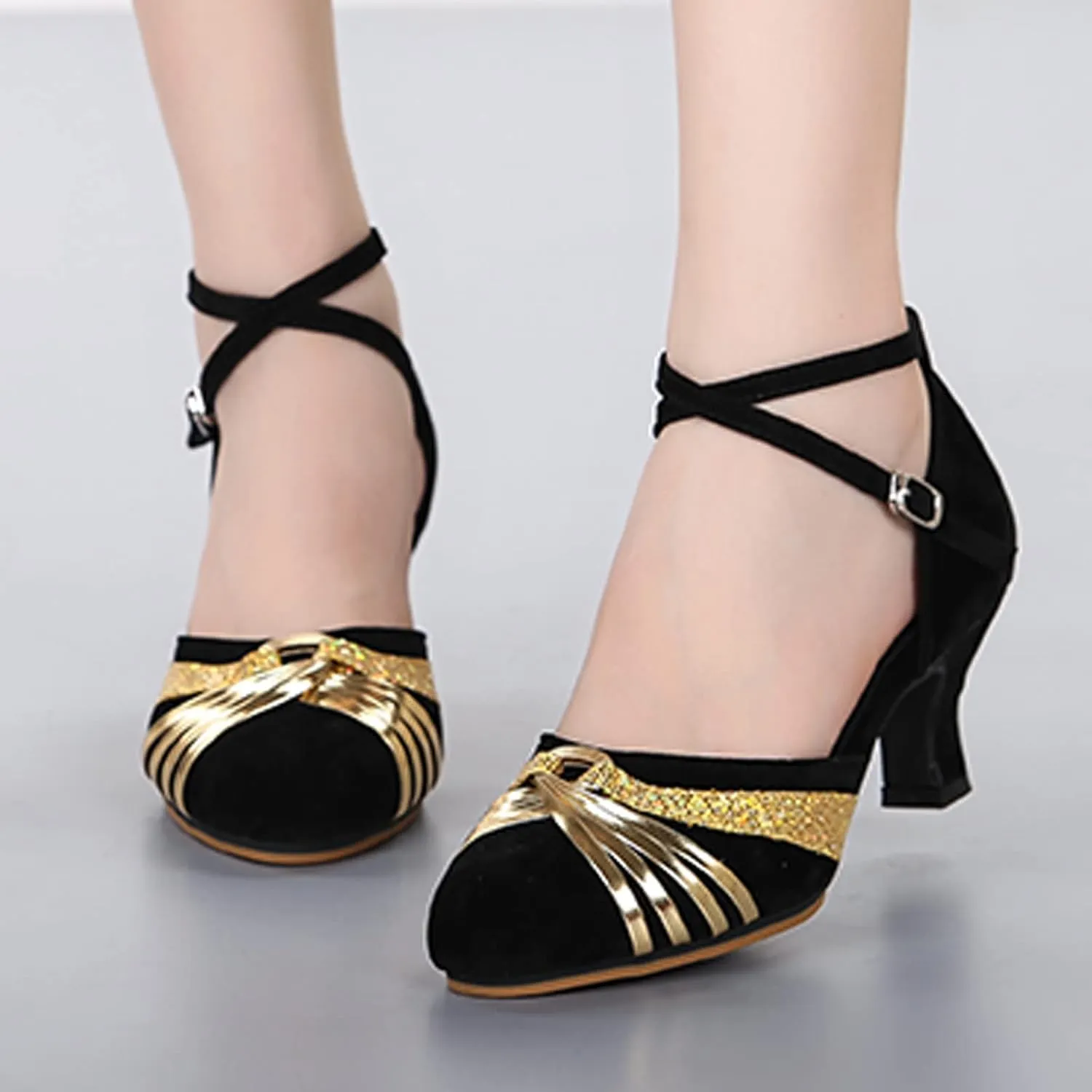 Chunky Heel Sandals for Women Open Toe Strappy Ankle Strap Square Toe Comfortable Shoes