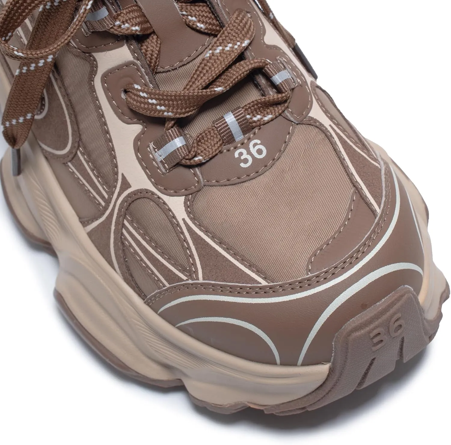 Chunky Sneakers for Women, Womens Fashion Sneakers, Leather Comfortable Dad Shoe Lace-Up Platform Walking Running Shoes