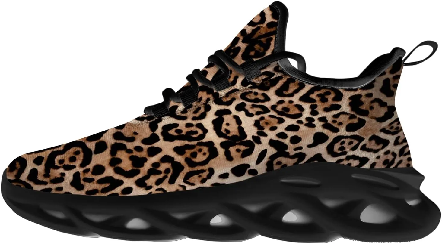 Ciadoon Leopard Shoes for Men Women Road Running Shoes Walking Tennis Sneakers Athletic Jogging Shoes Gifts