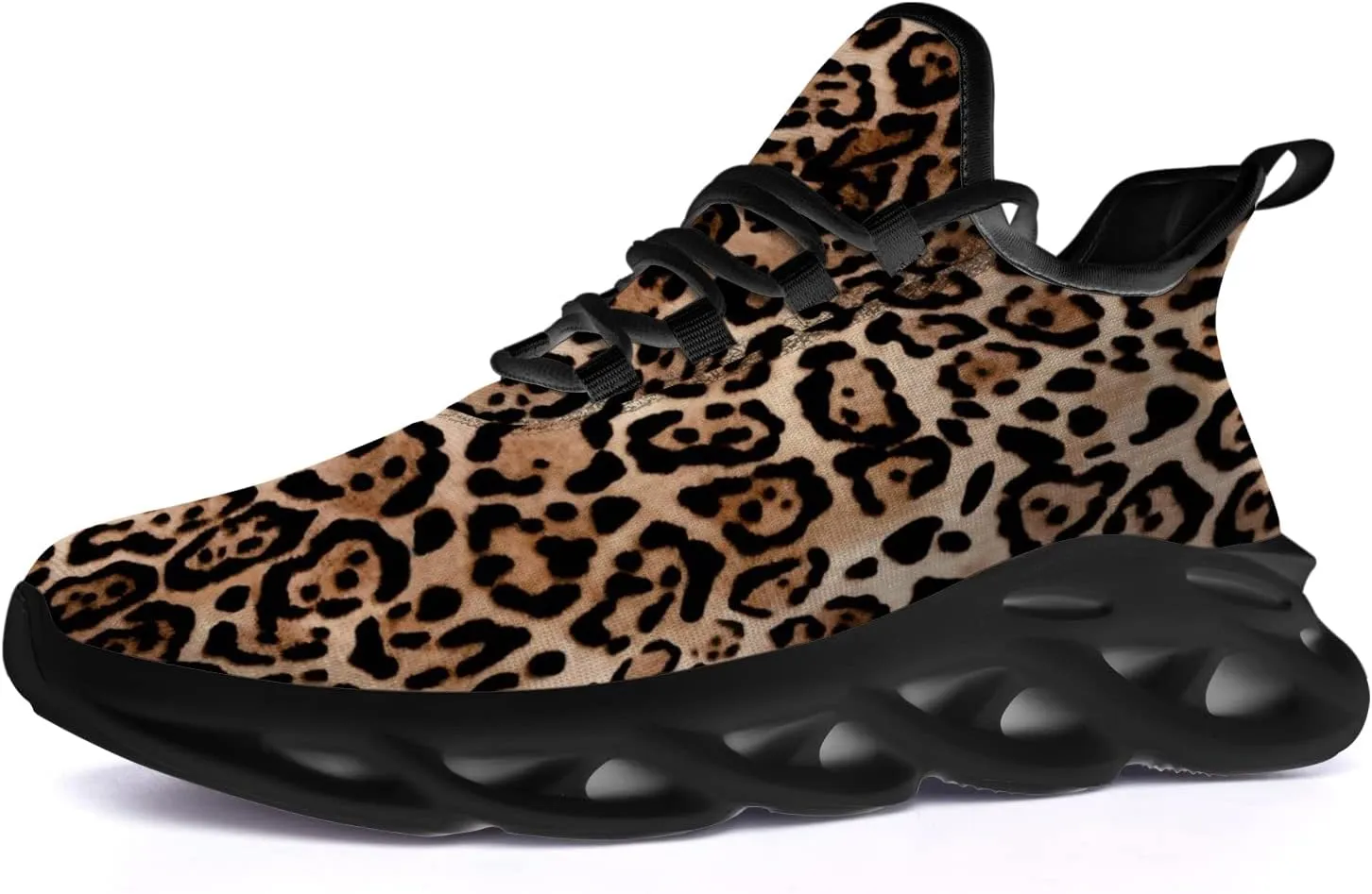 Ciadoon Leopard Shoes for Men Women Road Running Shoes Walking Tennis Sneakers Athletic Jogging Shoes Gifts