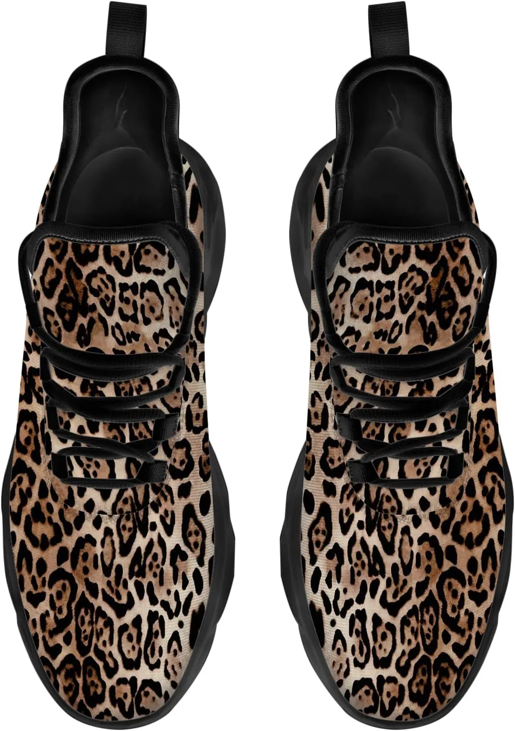 Ciadoon Leopard Shoes for Men Women Road Running Shoes Walking Tennis Sneakers Athletic Jogging Shoes Gifts
