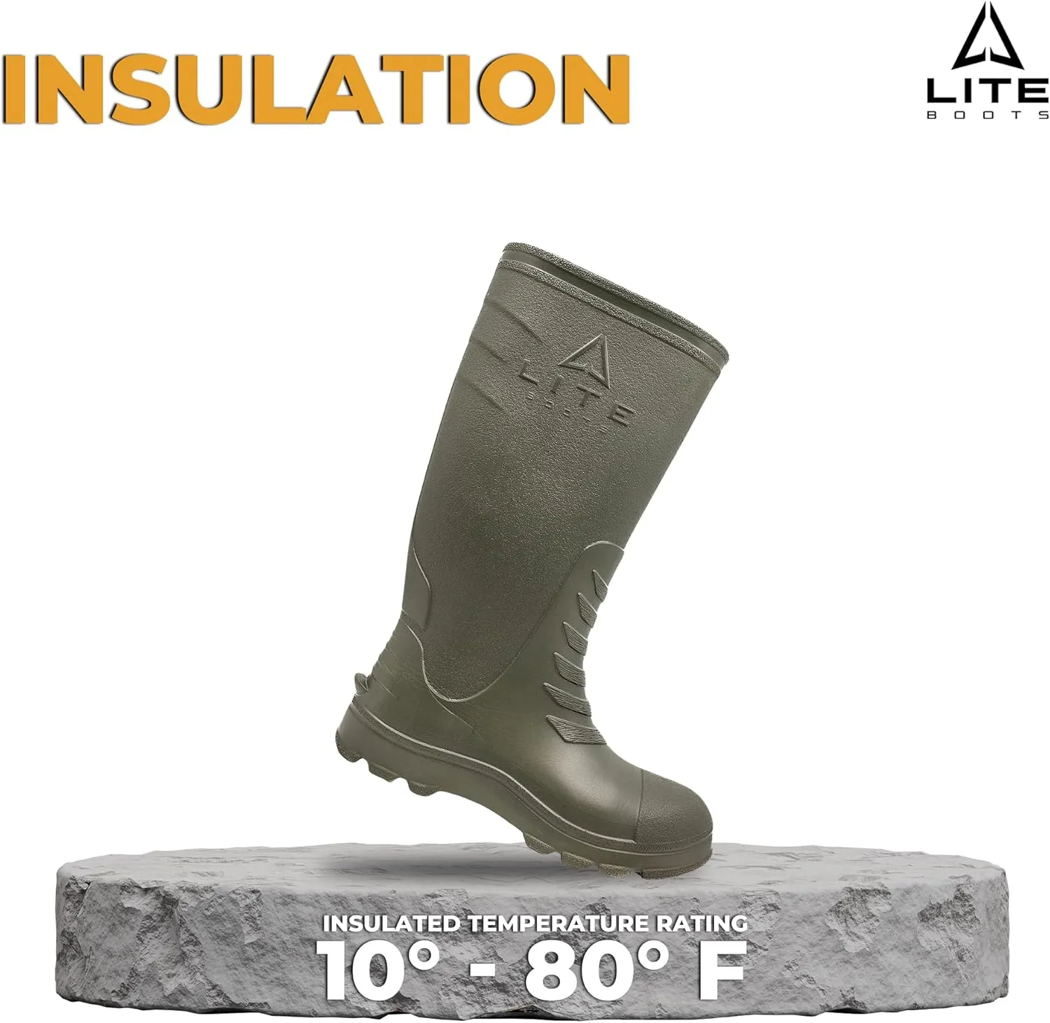 Classic Womens, Waterproof Boots for Women, Insulated, Lightweight, Hunting, Fishing, Wading, Mud, Garden, Chore Boot, Introducing The Lightest Knee High Waterproof Rain Boot Ever Made!