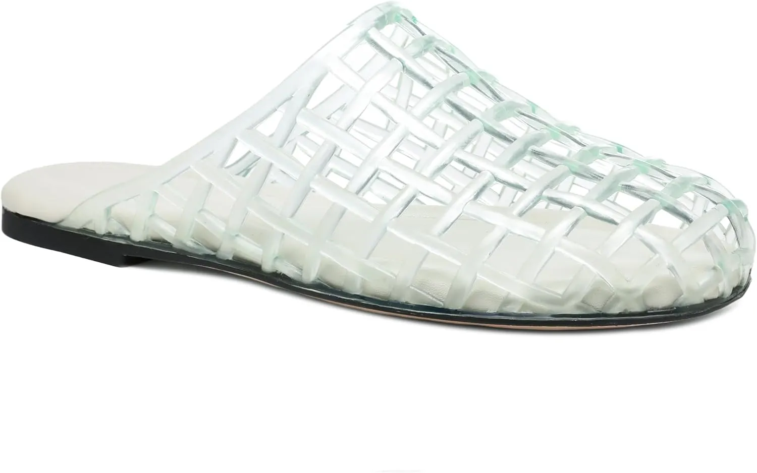 Clear Jelly Shoes for Women Slip on Jelly Mesh Slides Comfortable Closed Toe Flats Sandals Summer Beach Slippers.