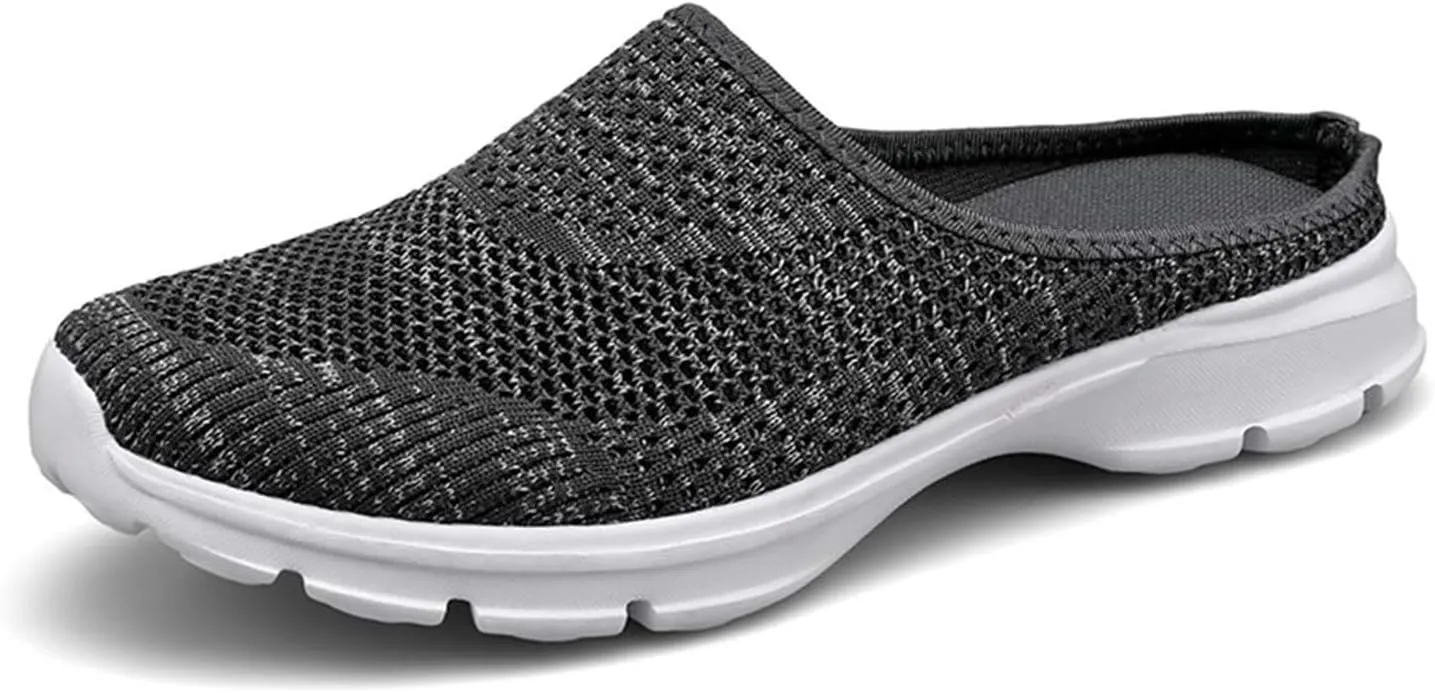 Clogs For Women Breathable Mesh Flat Slippers Casual Slingback Mules Sneakers Closed Round Toe Slip On Slippers Lightweight Athletic Outdoor Walking Shoes
