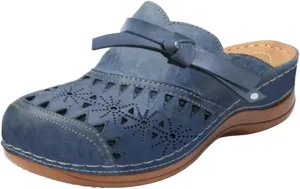 Clogs for Women Closed Toe Slip On Shoes Wide Wedge Sandals Hollow Out Slippers Arch Support Outdoor Beach Slipper Boho Comfortable Platform Outdoor Flats Sandals