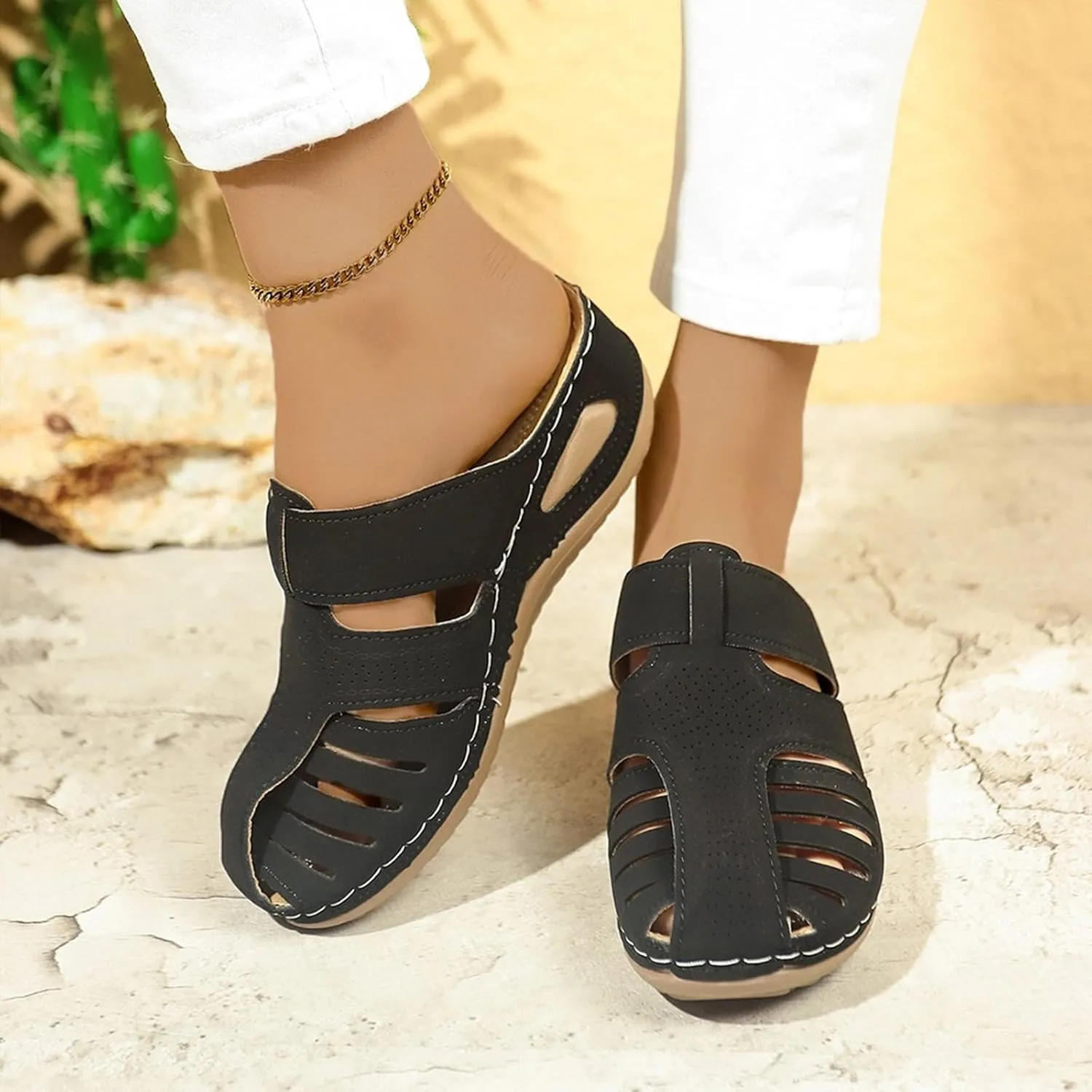 Clogs for Women Mules Comfortable Dressy Closed Toe Platform Sandals Summer Casual Adjustable Slip On Walking Wedges