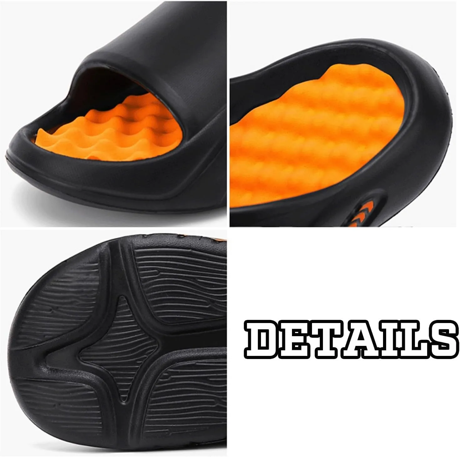 Cloud Slides for Women Men Cool Pillow Slippers Non-Slip Shower Bath Platform Foam Sandals for Indoor Outdoor House Pool