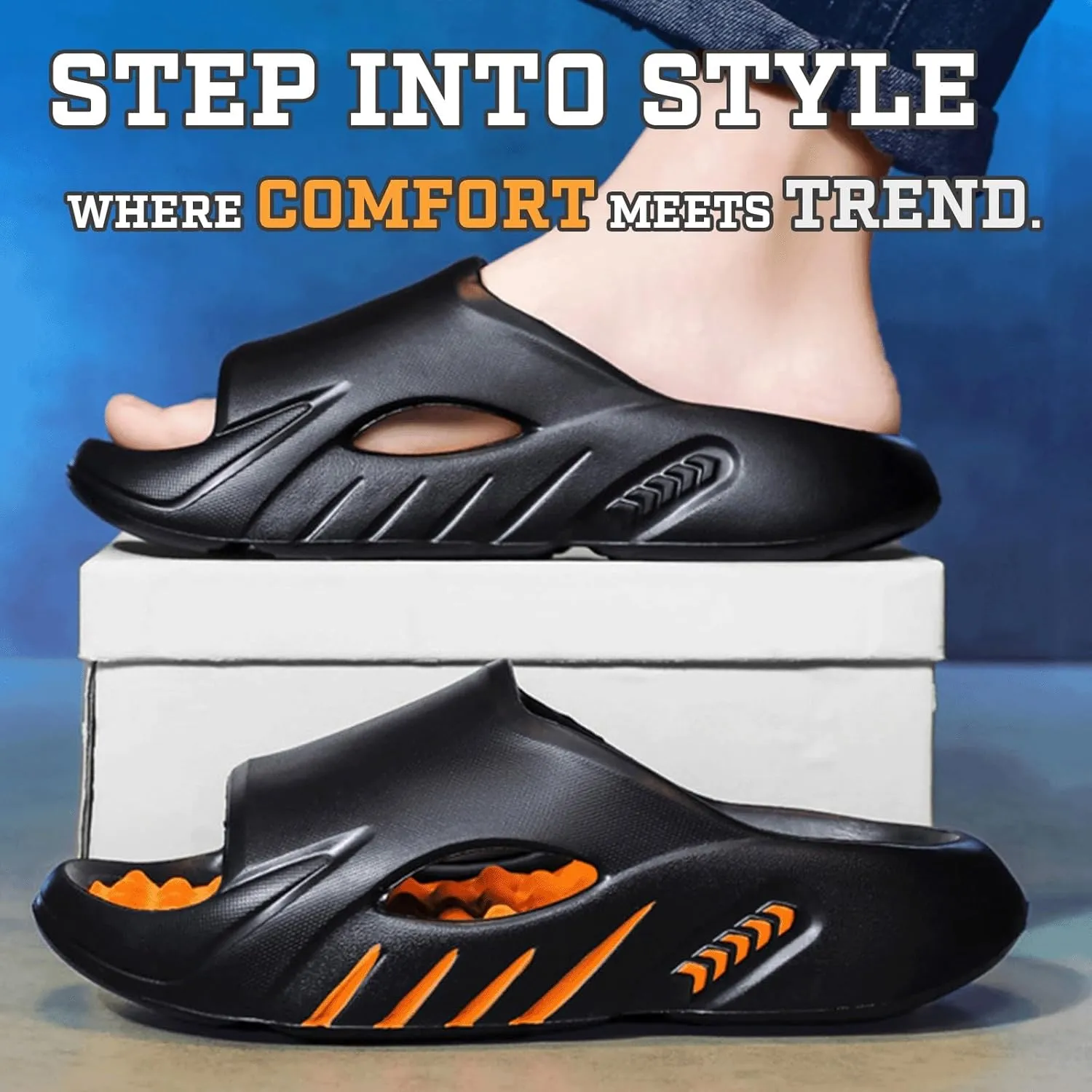 Cloud Slides for Women Men Cool Pillow Slippers Non-Slip Shower Bath Platform Foam Sandals for Indoor Outdoor House Pool