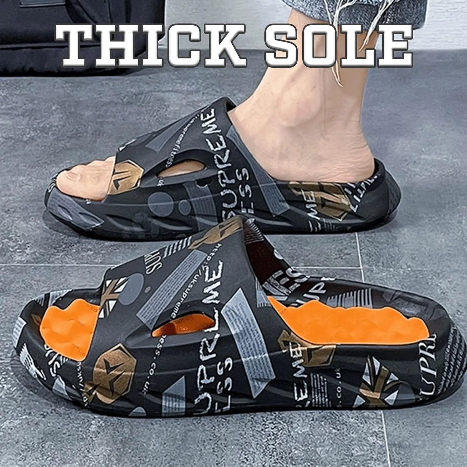 Cloud Slides for Women Men Cool Pillow Slippers Non-Slip Shower Bath Platform Foam Sandals for Indoor Outdoor House Pool