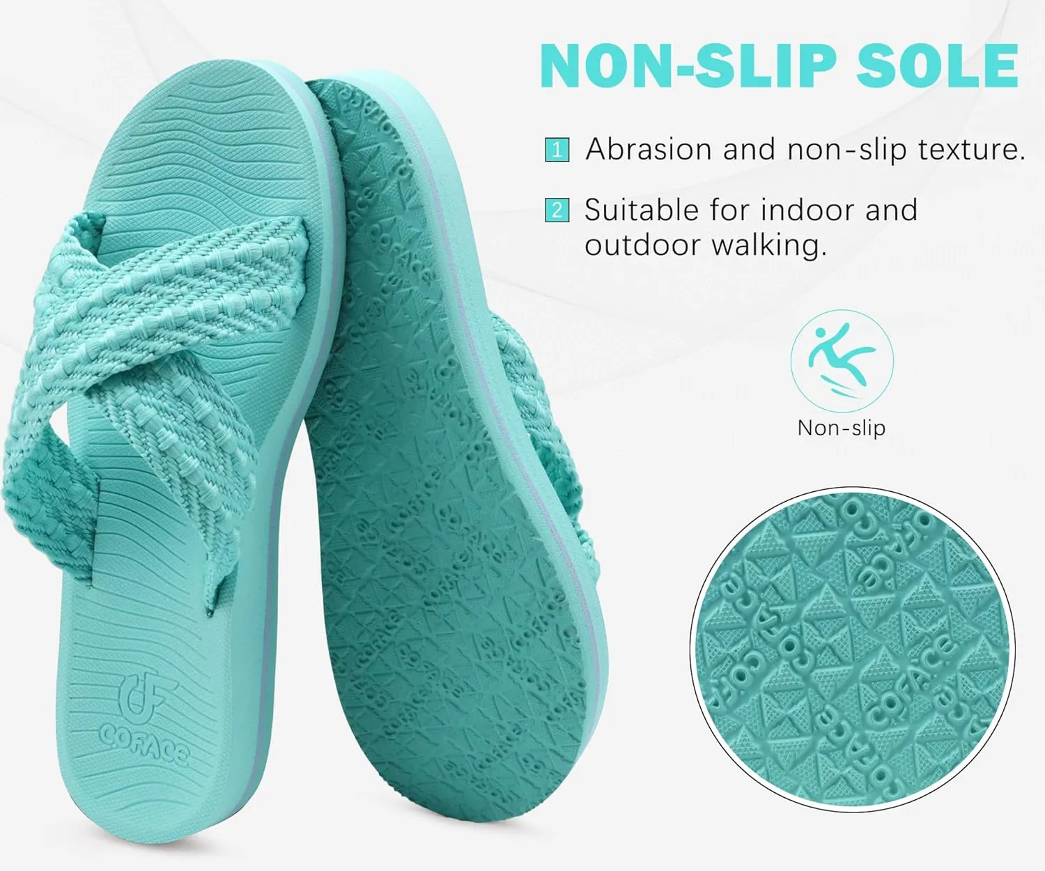 COFACE Womens Orthopedic Sandals Comfortable Orthotic Soft Cushion Recovery Plantar Fasciitis Walking Slip On Ladies Cloud Cross Slides for Woman Size 5-11