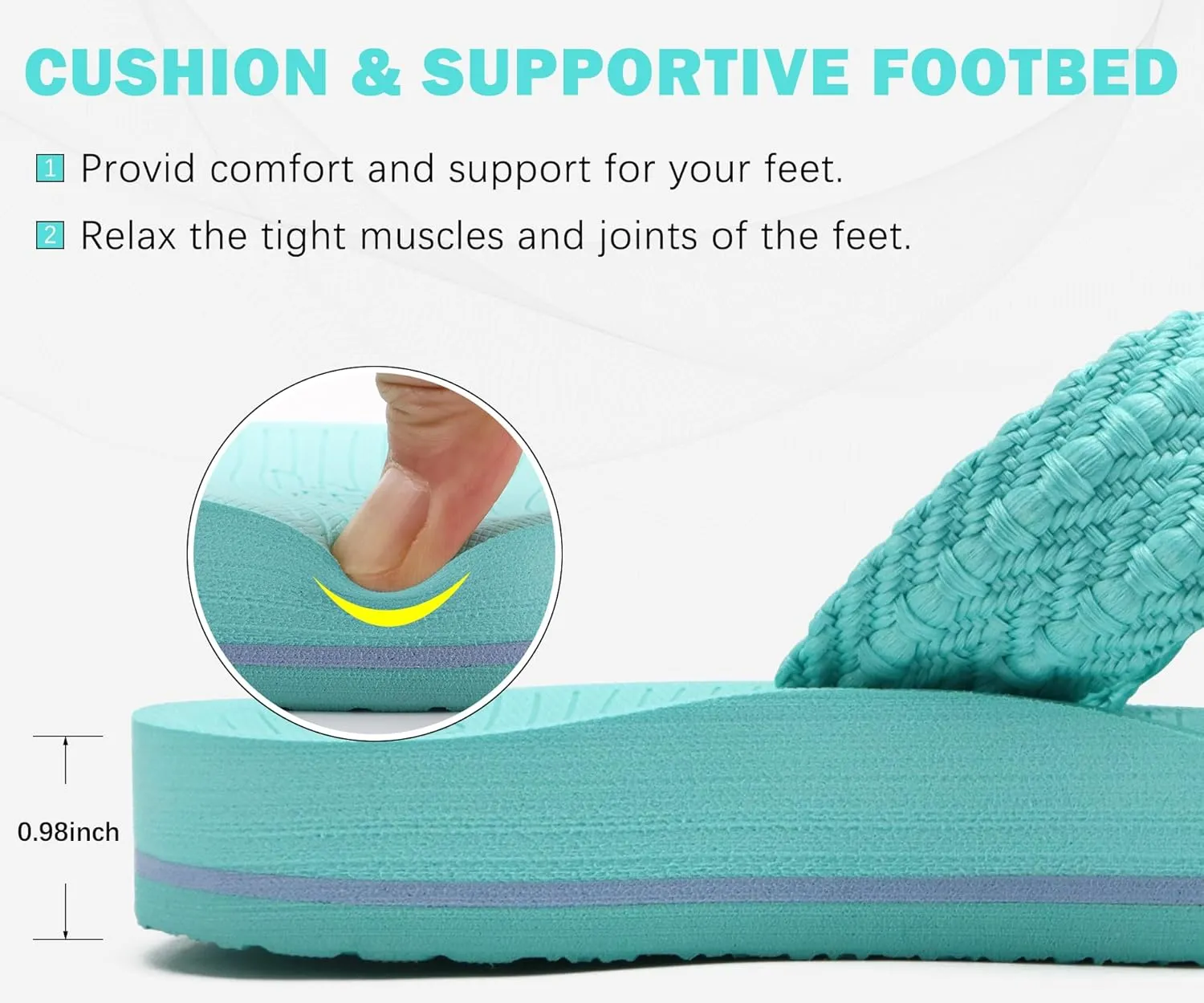 COFACE Womens Orthopedic Sandals Comfortable Orthotic Soft Cushion Recovery Plantar Fasciitis Walking Slip On Ladies Cloud Cross Slides for Woman Size 5-11