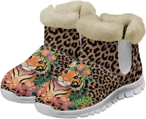 Coloranimal Womens Booties Winter Boots Womens Fuzzy Boots Winter Shoes Warm Fur Lined Snow Boots Ankle Boots Anti Skid Walking Boots