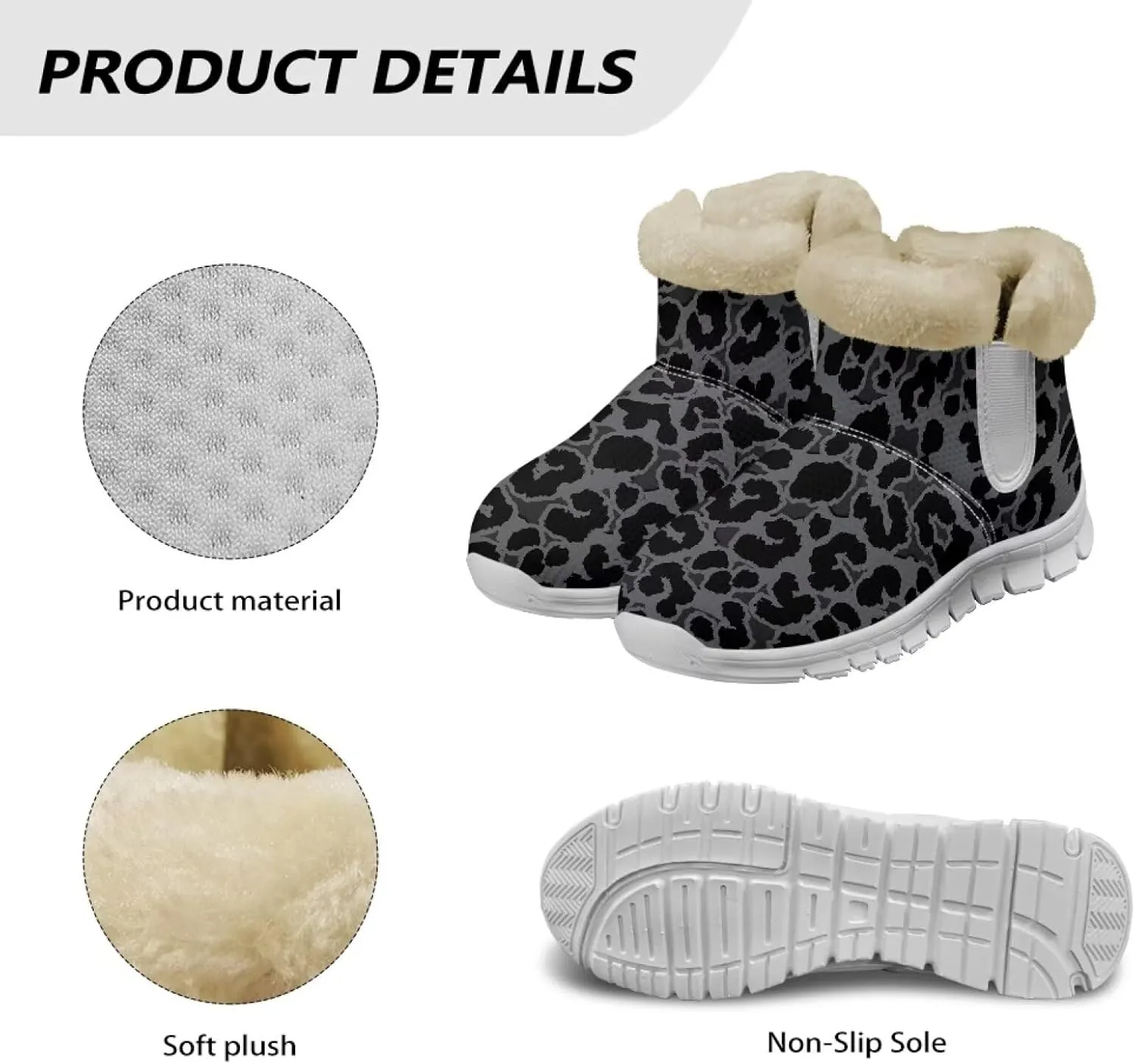 Coloranimal Womens Booties Winter Boots Womens Fuzzy Boots Winter Shoes Warm Fur Lined Snow Boots with Anti Skid Sole Walking Boots