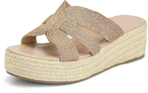 Comfortable Platform Sandals, Wedges Slides Bohemia Sandals, Open Toe Platform Slip on Espadrille Sandals for Women Beach Casual Outdoor Dress Platform Sandals