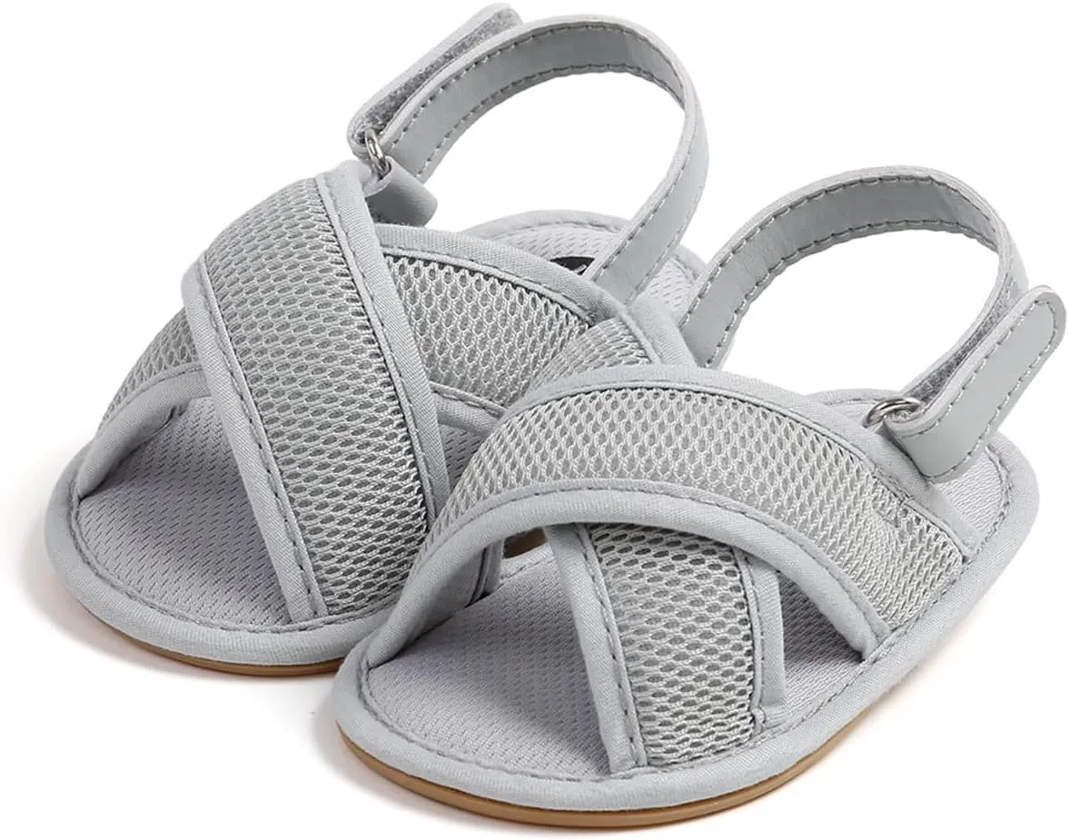 COSANKIM Infant Baby Boys Girls Summer Sandals Non Slip Soft Sole Toddler First Walker Crib Shoes (0-18 Months)
