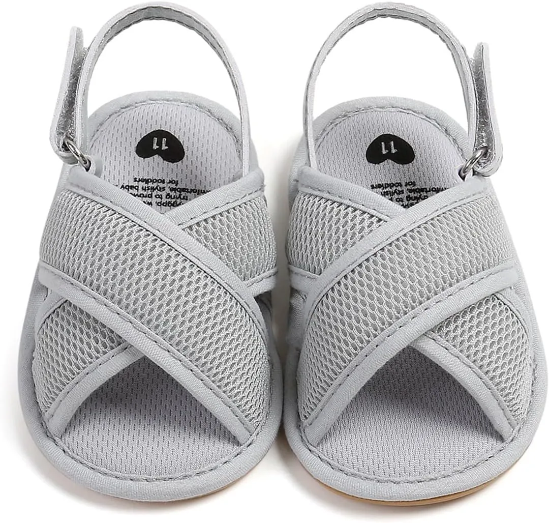 COSANKIM Infant Baby Boys Girls Summer Sandals Non Slip Soft Sole Toddler First Walker Crib Shoes (0-18 Months)