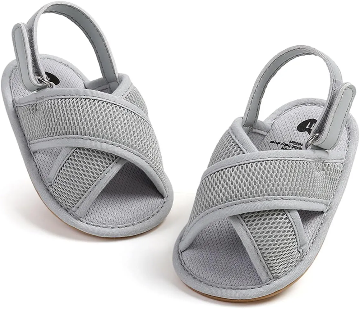 COSANKIM Infant Baby Boys Girls Summer Sandals Non Slip Soft Sole Toddler First Walker Crib Shoes (0-18 Months)