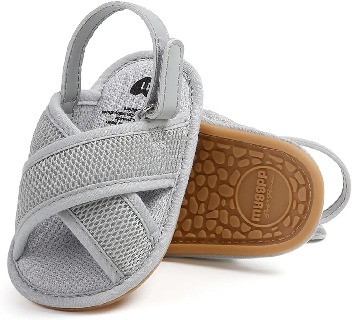 COSANKIM Infant Baby Boys Girls Summer Sandals Non Slip Soft Sole Toddler First Walker Crib Shoes (0-18 Months)