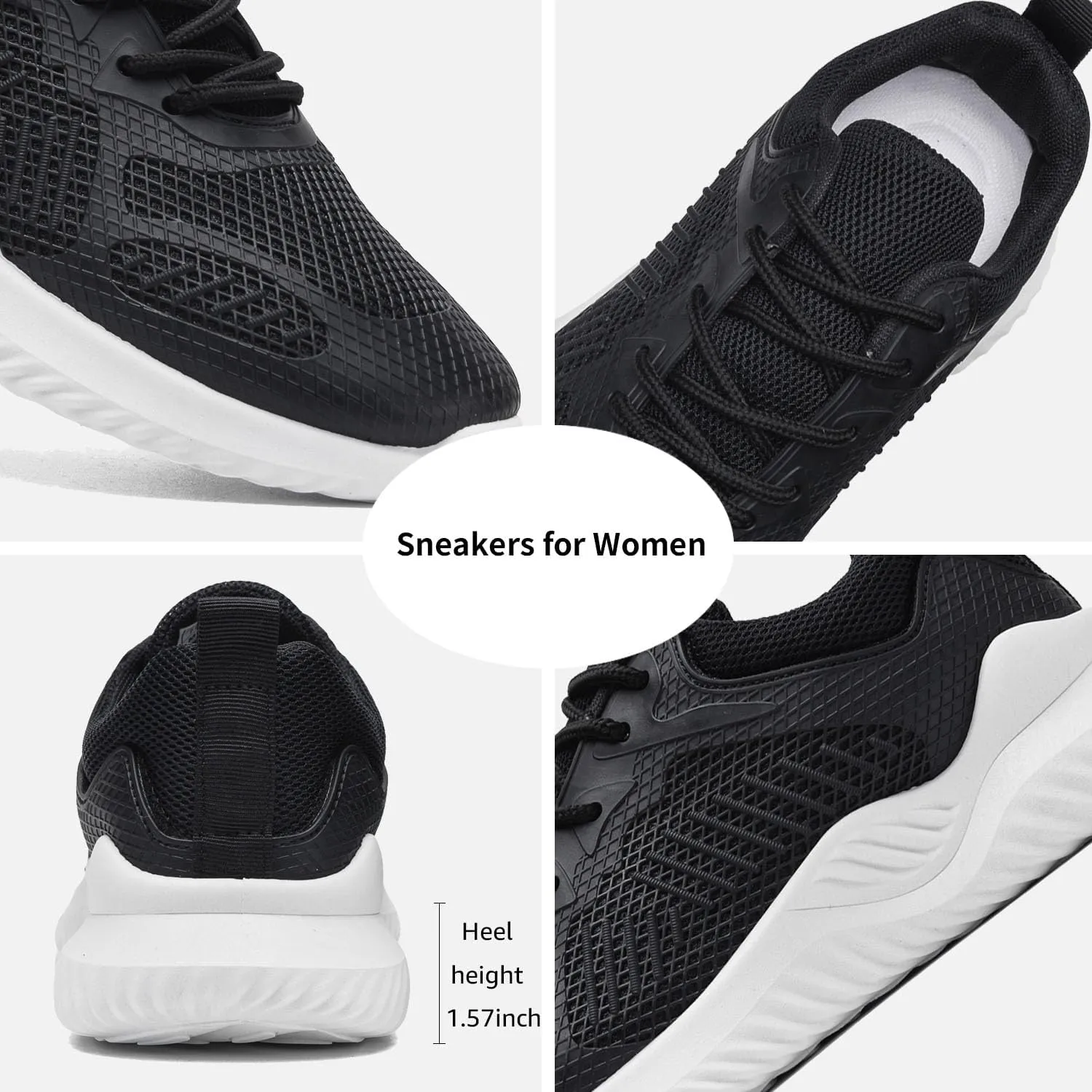 COVS Womens Slip On Walking Shoes, White Tennis Shoes Non Slip Running Shoes Lightweight Workout Shoes Breathable Cushioning Fashion Sneakers