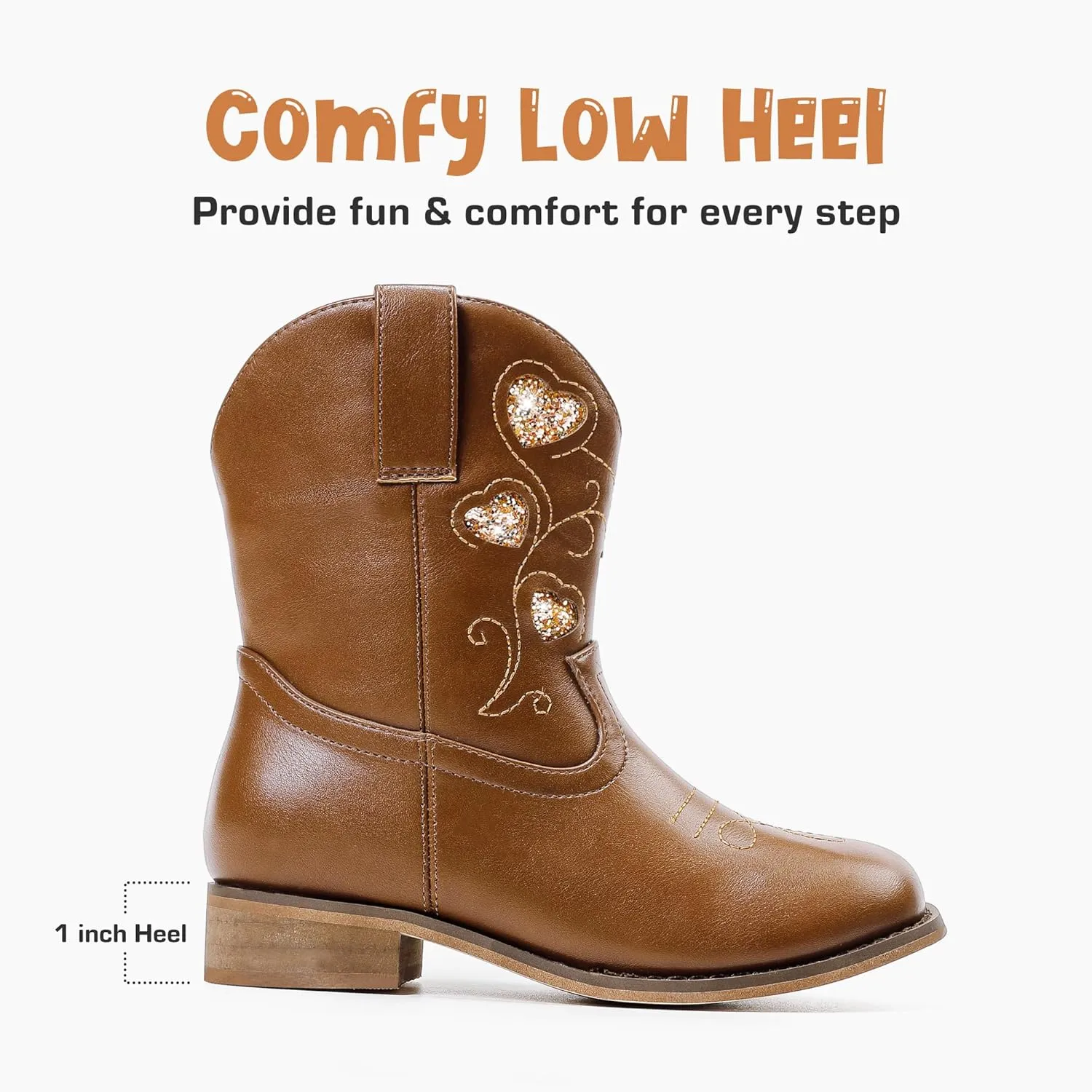 Cowboy Boots for Kids Western Little Girl Cowgirl Boots Toddler Horse Riding Ankle Boots Birthday Party