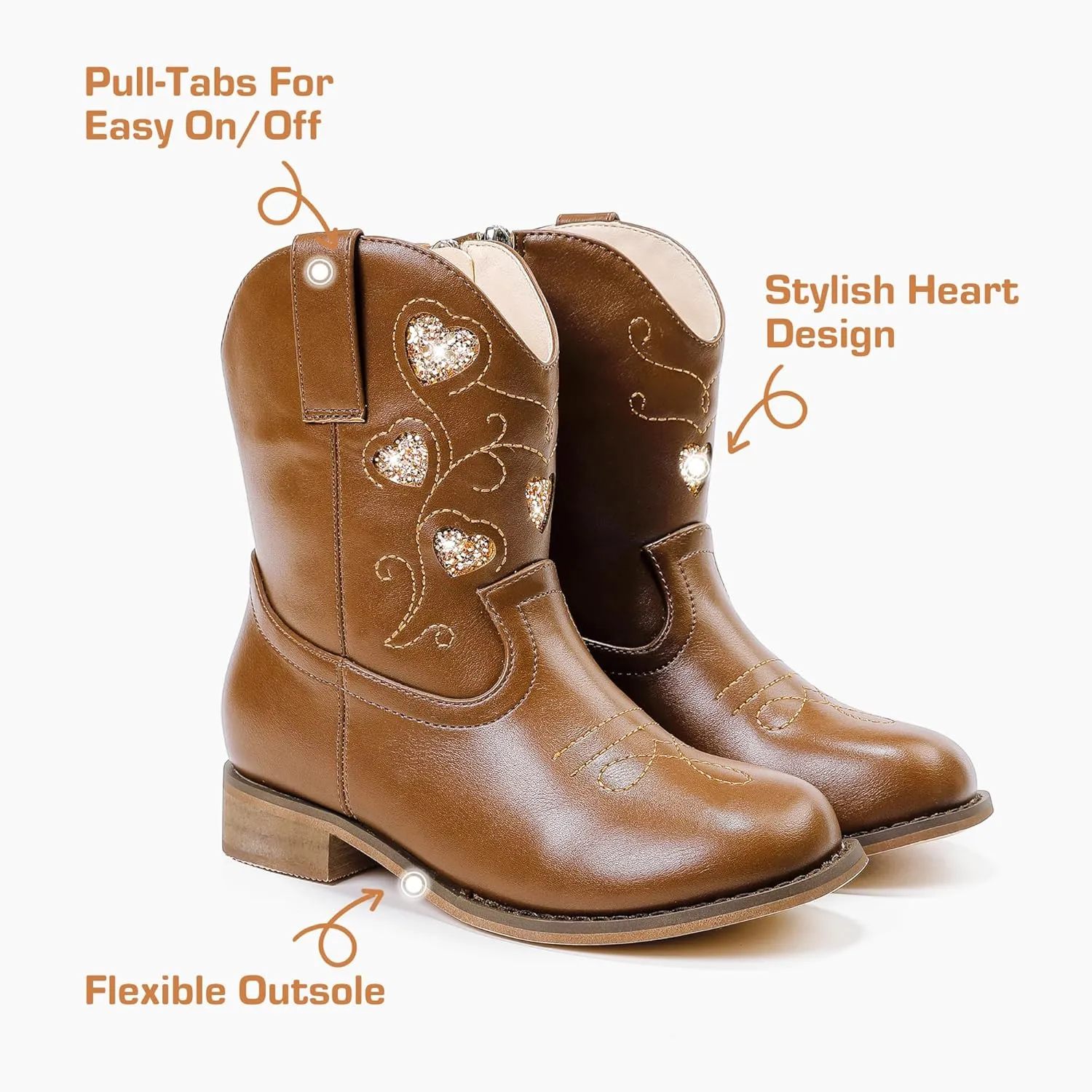 Cowboy Boots for Kids Western Little Girl Cowgirl Boots Toddler Horse Riding Ankle Boots Birthday Party