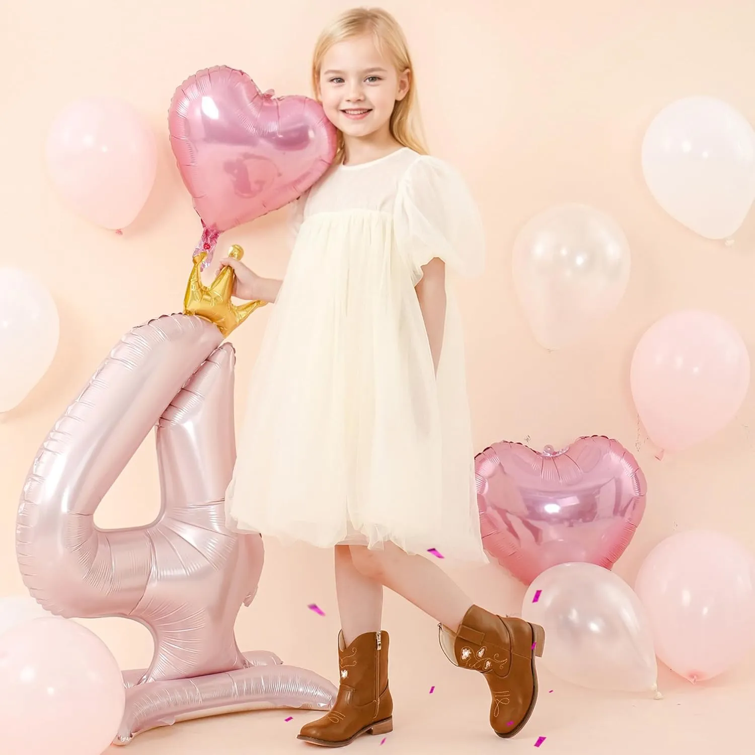 Cowboy Boots for Kids Western Little Girl Cowgirl Boots Toddler Horse Riding Ankle Boots Birthday Party