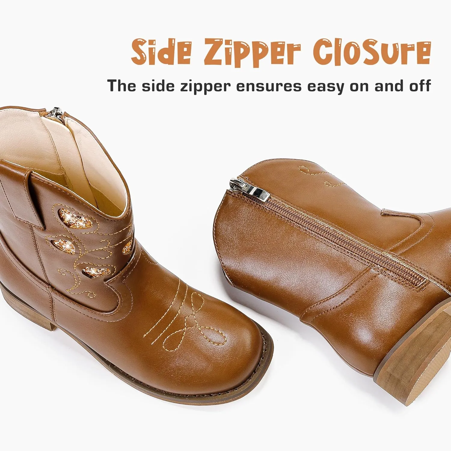Cowboy Boots for Kids Western Little Girl Cowgirl Boots Toddler Horse Riding Ankle Boots Birthday Party