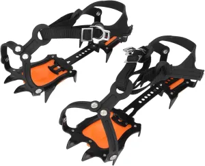 Crampons for Ice Walking Adjustable 10 Claws, Snow Gripper for Sports Shoes, Resistant Rubber and Steel Material, Storage Bag, Fits for All Ages