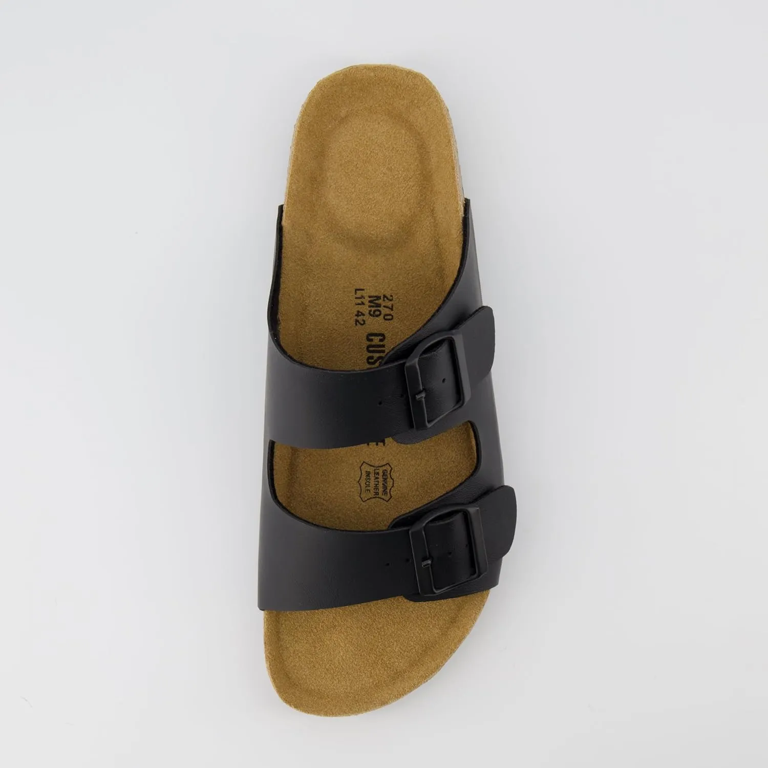 CUSHIONAIRE Men's Lane Cork Footbed Sandal with  Comfort, Arch Support, Adjustable Straps - Comfortable Slide Sandals for Walking, Casual Summer Footwear