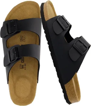 CUSHIONAIRE Men's Lane Cork Footbed Sandal with  Comfort, Arch Support, Adjustable Straps - Comfortable Slide Sandals for Walking, Casual Summer Footwear