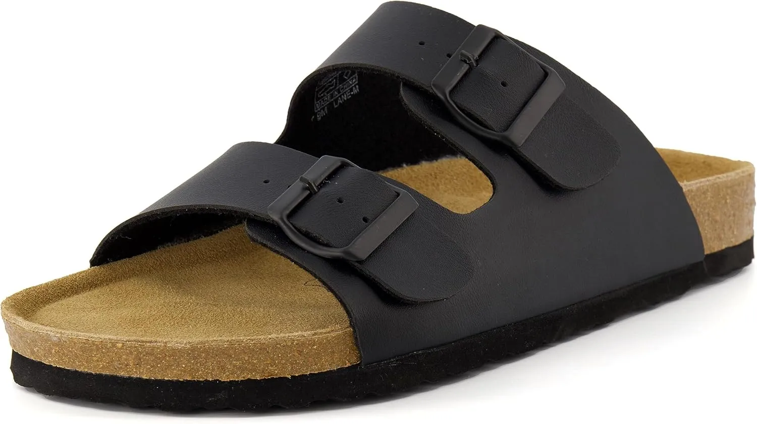 CUSHIONAIRE Men's Lane Cork Footbed Sandal with  Comfort, Arch Support, Adjustable Straps - Comfortable Slide Sandals for Walking, Casual Summer Footwear