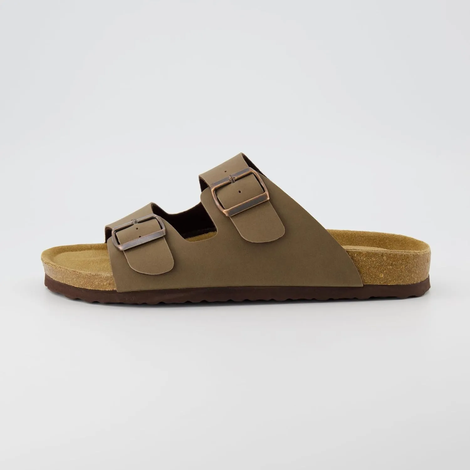 CUSHIONAIRE Men's Lane Cork Footbed Sandal with  Comfort, Arch Support, Adjustable Straps - Comfortable Slide Sandals for Walking, Casual Summer Footwear