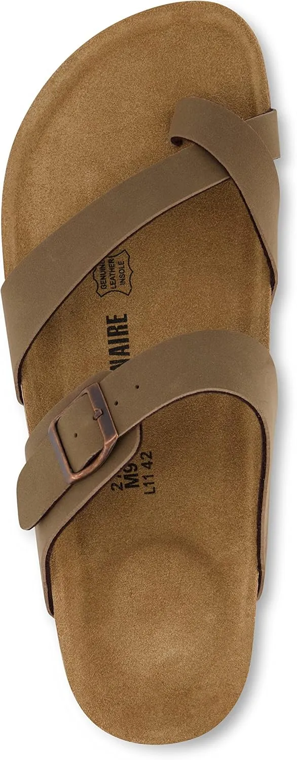 CUSHIONAIRE Men's Luna-M Cork footbed Sandal with  Comfort