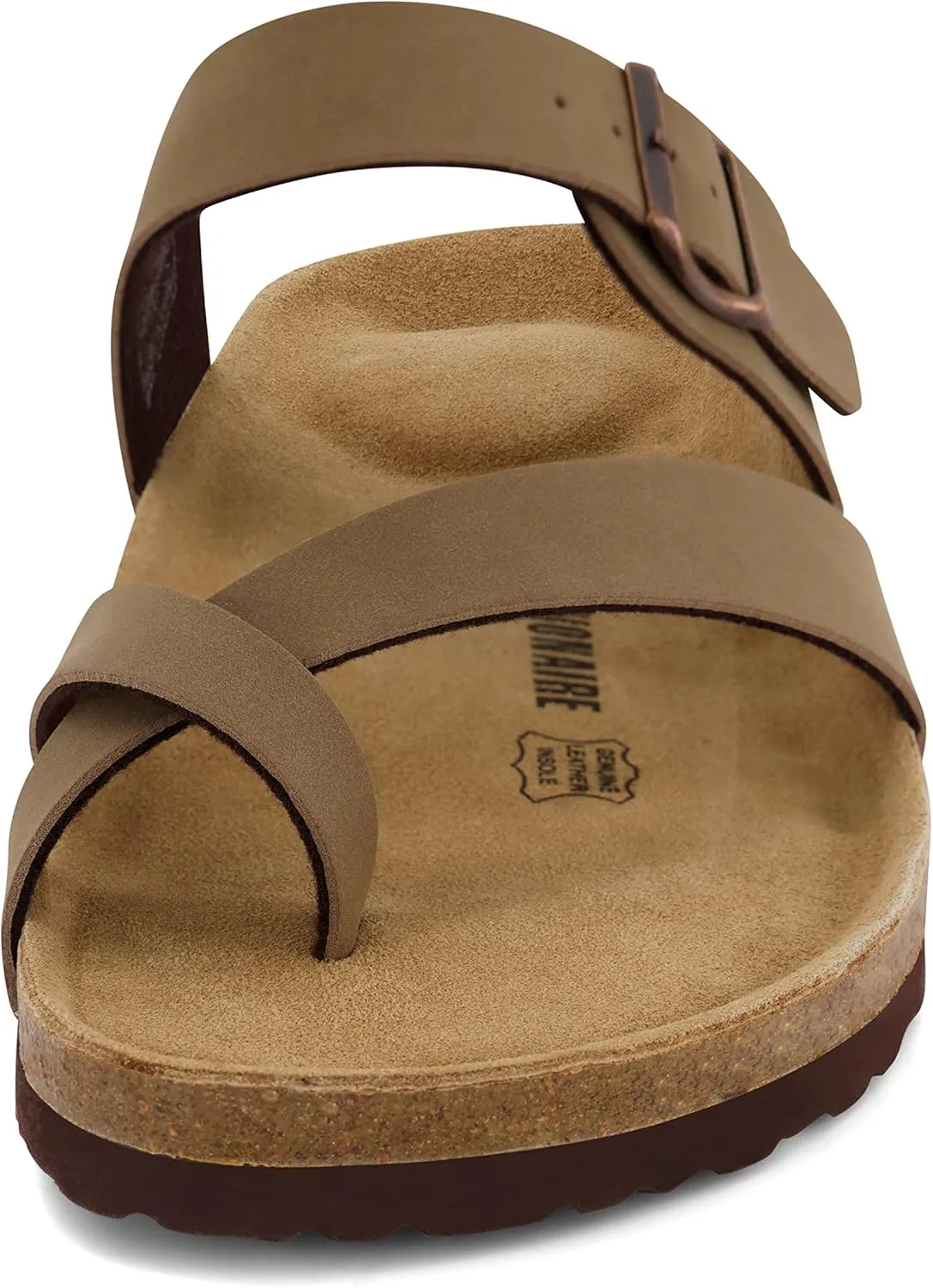CUSHIONAIRE Men's Luna-M Cork footbed Sandal with  Comfort
