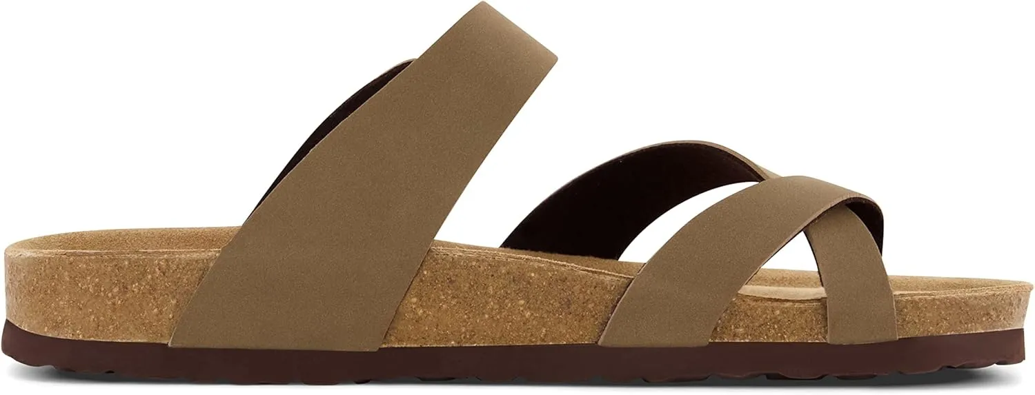 CUSHIONAIRE Men's Luna-M Cork footbed Sandal with  Comfort